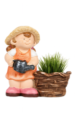 Load image into Gallery viewer, Girl Gardener Figurine with Planter