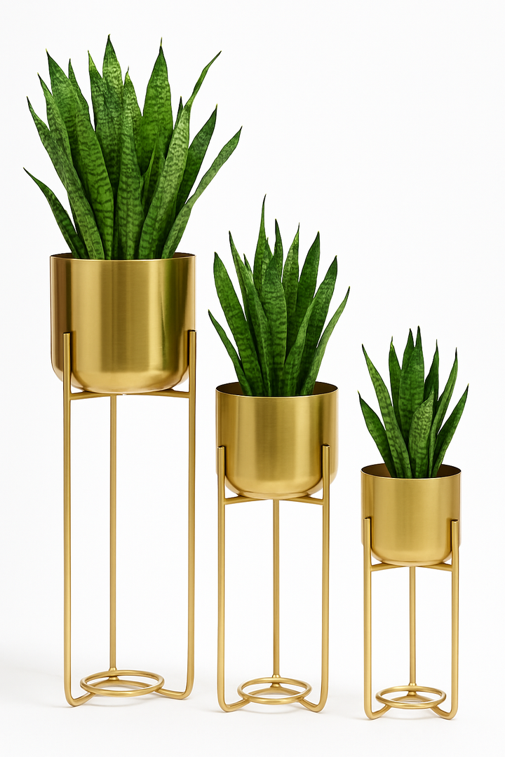 Golden Planter with golden stand
