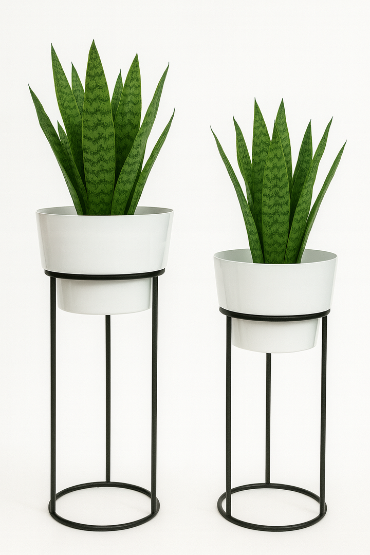Minimalist White Planter & stand