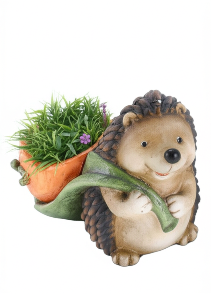 Hedgehog Planter with Carrot Design