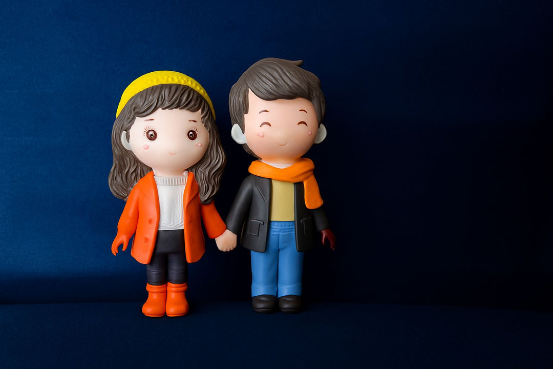 Miniature cute boy & girl
