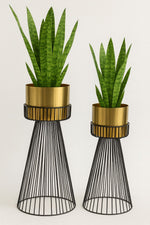 Load image into Gallery viewer, Luxury Gold Metal Planter with Stand
