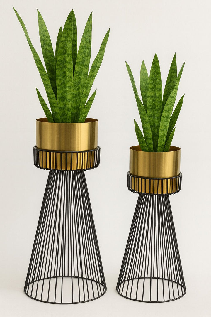 Luxury Gold Metal Planter with Stand